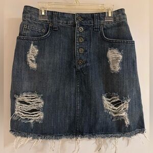 Distressed Denim Skirt by Carmar-premium 100% cotton denim,soft & comfy Size 25